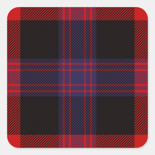 Clan Brown Tartan Vierkante Sticker (Voorkant)