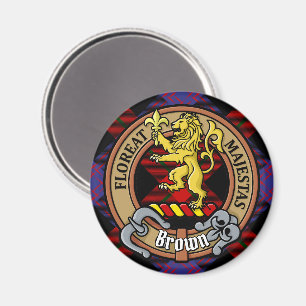 Clan Brown Wapen over Tartan Magneet
