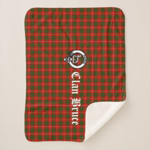 Clan Bruce Crest Badge en Tartan Sherpa Deken