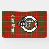 Clan Bruce Crest Badge & Tartan Custom Spandoek (Horizontaal)
