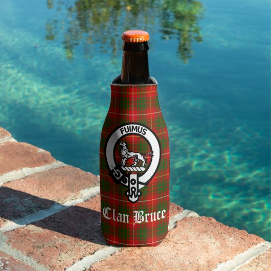 Clan Bruce Crest Badge & Tartan Flesjeskoeler (Insitu Zwembad)