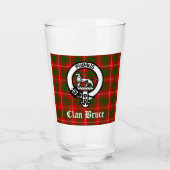 Clan Bruce Crest Badge & Tartan Glas (Voorkant)