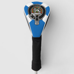 Clan Bruce Crest & Hunting Tartan op Saltire Golf Golfheadcover