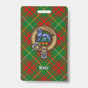 Clan Bruce Crest over de jacht op Tartan Badge