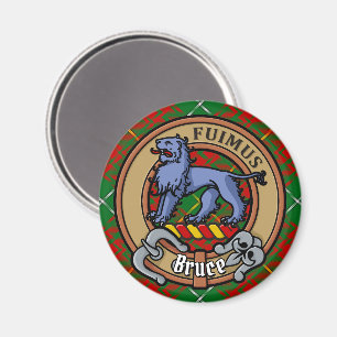 Clan Bruce Crest over de jacht op Tartan Magneet