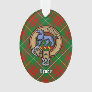 Clan Bruce Crest over de jacht op Tartan Ornament