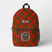 Clan Bruce Crest over Tartan Bedrukte Rugzak (Voorkant)
