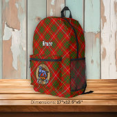 Clan Bruce Crest over Tartan Bedrukte Rugzak
