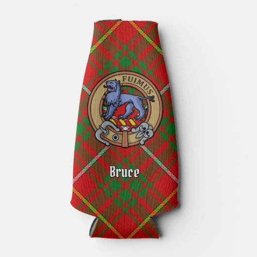 Clan Bruce Crest over Tartan Flesjeskoeler (Voorkant)
