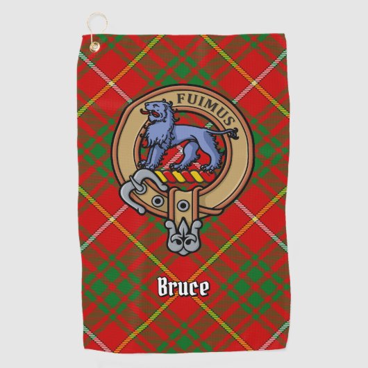 Clan Bruce Crest over Tartan Golfhanddoek (Voorkant)
