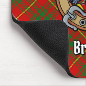 Clan Bruce Crest over Tartan Muismat (Hoek)