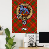 Clan Bruce Crest over Tartan Poster (Thuiskantoor)