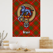 Clan Bruce Crest over Tartan Poster (Keuken)