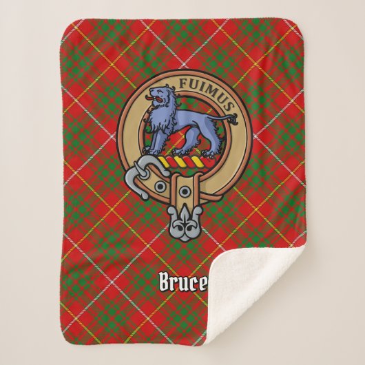 Clan Bruce Crest over Tartan Sherpa Deken (Voorkant)