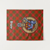 Clan Bruce Crest over Tartan Wandkleed (Voorkant (horizontaal))