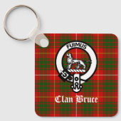 Clan Bruce Crest Tartan Custom Sleutelhanger (Voorkant)