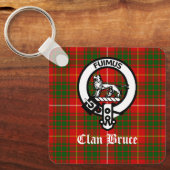 Clan Bruce Crest Tartan Custom Sleutelhanger (Voorkant)