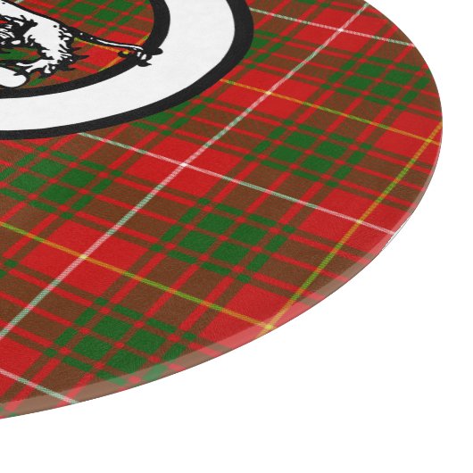 Clan Bruce Crest Tartan Custom Snijplank (Hoek)