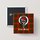 Clan Bruce Crest Tartan Custom Vierkante Button 5,1 Cm (Voorkant /achterkant)
