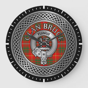 Clan Bruce Crest & Tartan Knot Grote Klok