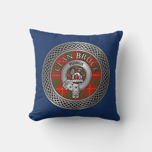 Clan Bruce Crest & Tartan Knot Kussen