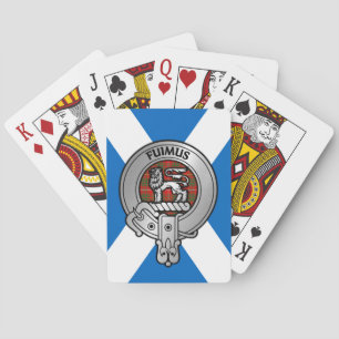 Clan Bruce Crest & Tartan op Saltire Pokerkaarten