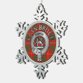 Clan Bruce Crest & Tartan Tin Sneeuwvlok Ornament (Rechts)
