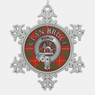 Clan Bruce Crest & Tartan Tin Sneeuwvlok Ornament