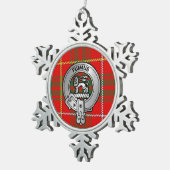 Clan Bruce Crest & Tartan Tin Sneeuwvlok Ornament (Rechts)