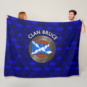 Clan Bruce Tartan Knot & Flag Fleece Deken
