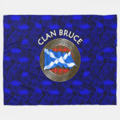 Clan Bruce Tartan Knot & Flag Fleece Deken (Voorkant (Horizontaal))
