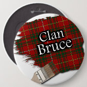 Clan Bruce Tartan Paint Brush Ronde Button 6,0 Cm (Voorkant /achterkant)