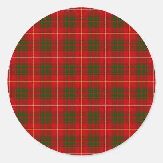 Clan Bruce Tartan Ronde Sticker (Voorkant)