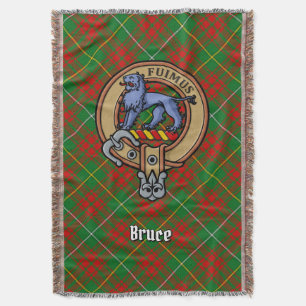 Clan Bruce Wapen over Hunting Tartan Deken