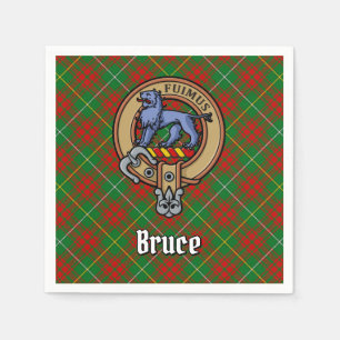 Clan Bruce Wapen over Hunting Tartan Servet