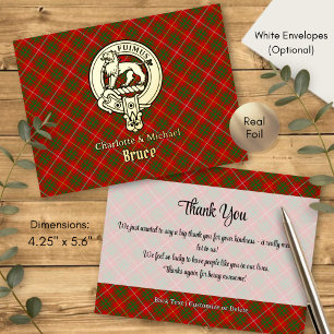 Clan Bruce Wapen over Tartan Folie Uitnodiging Briefkaart