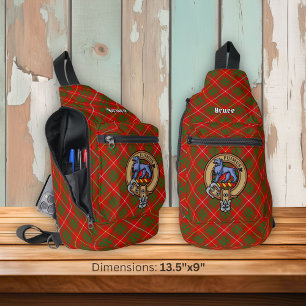 Clan Bruce Wapen over Tartan Sling Bag