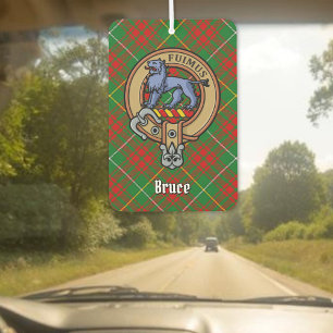 Clan Bruce Wapenschild boven jacht-tartan Luchtverfrisser