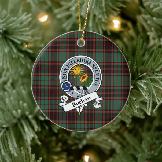 Clan Buchan Ancient Badge Tartan Keramisch Ornament (Boom)