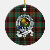 Clan Buchan Ancient Badge Tartan Keramisch Ornament (Voorkant)