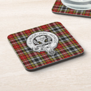 Clan Buchanan Crest & Oude Dress Tartan Bier Onderzetter