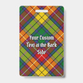 Clan Buchanan Crest over Tartan Badge (Back)