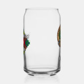 Clan Buchanan Crest over Tartan Blikvorm Glas (Rechts)