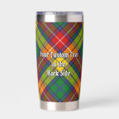 Clan Buchanan Crest over Tartan Geïsoleerde Drinkbeker (Achterkant)