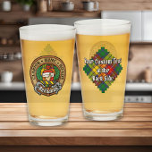 Clan Buchanan Crest over Tartan Glas