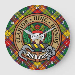 Clan Buchanan Crest over Tartan Grote Klok