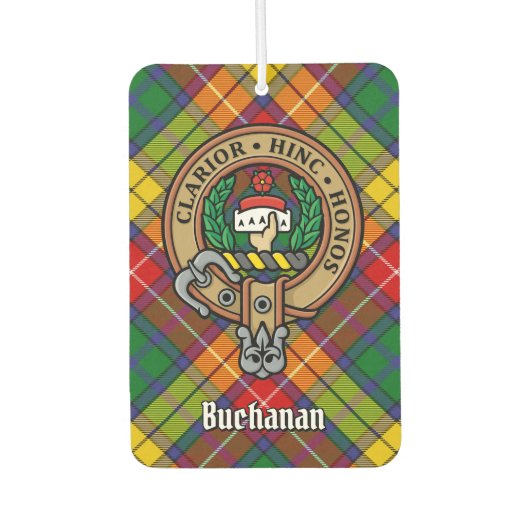 Clan Buchanan Crest over Tartan Luchtverfrisser (Voorkant)