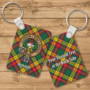 Clan Buchanan Crest over Tartan Sleutelhanger