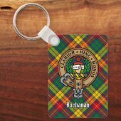 Clan Buchanan Crest over Tartan Sleutelhanger (Voorkant)
