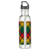 Clan Buchanan Crest over Tartan Waterfles (Achterkant)